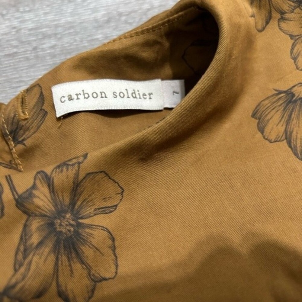 NWOT Carbon Soldier Brown floral Dress - Picture 4 of 5